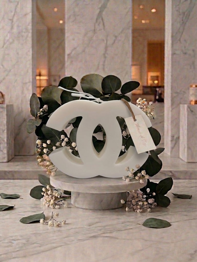 House of Taji — Iconic Designer Monogram Candle (White)