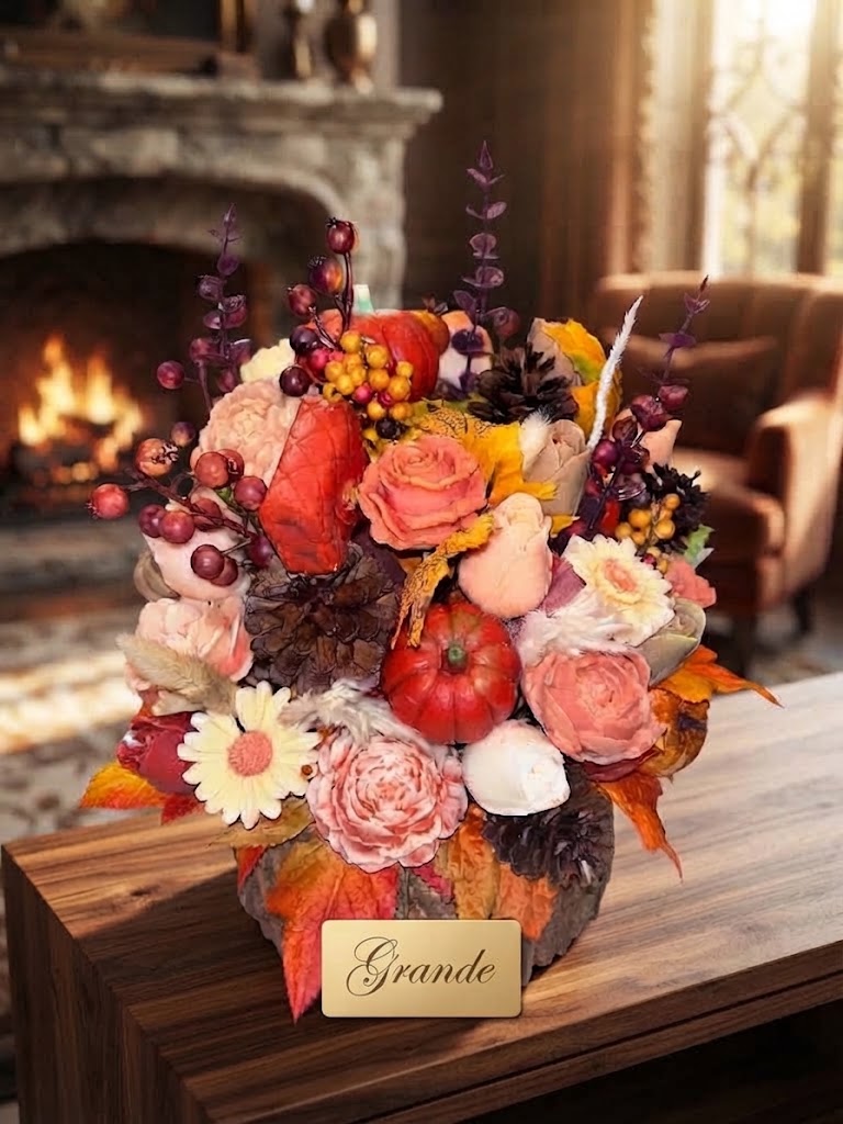 The Harvest Glow – Luxury Autumn Candle Arrangement