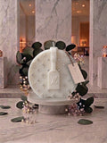 House of Taji — Iconic Monogram Circle Handbag Candle (White)