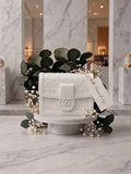 House of Taji — Monogrammed Small Structured Handbag Candle (White)