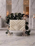 House of Taji — Chanel Inspired  Small Tiffany Chevron Handbag Candle