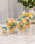 House of Taji — "Tiffany Sunset" Designer Hatbox Arrangement